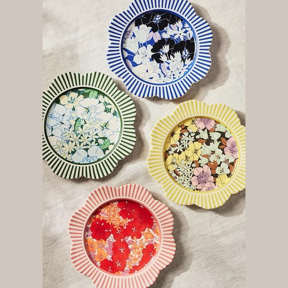 Anthropologie Other - Anthropologie Lyla Floral Dessert Plates Set of 4